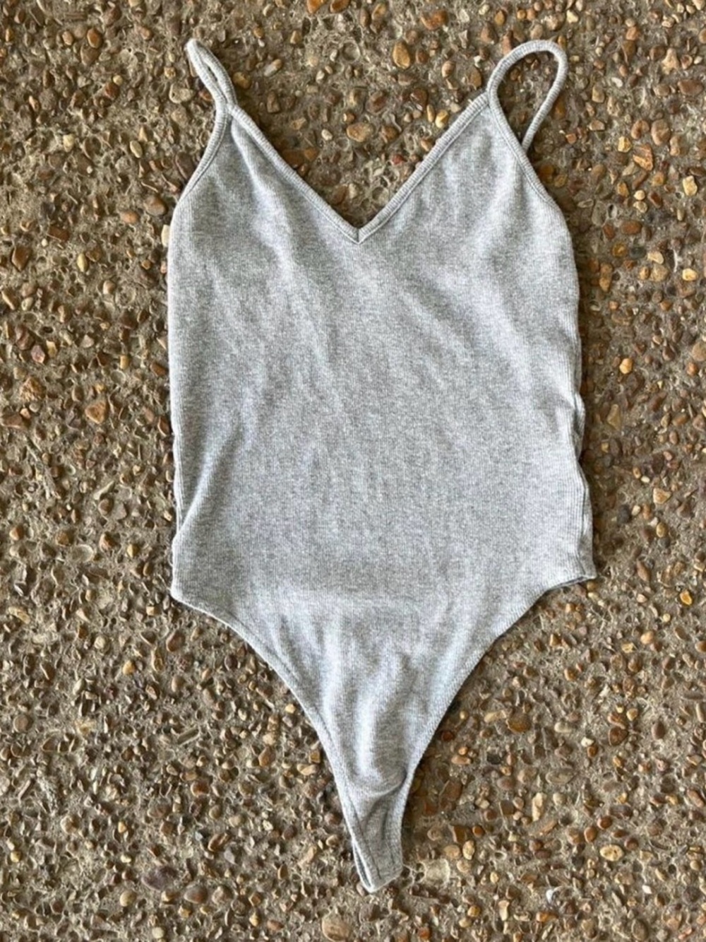nordstrom grey v neck bodysuit size xs